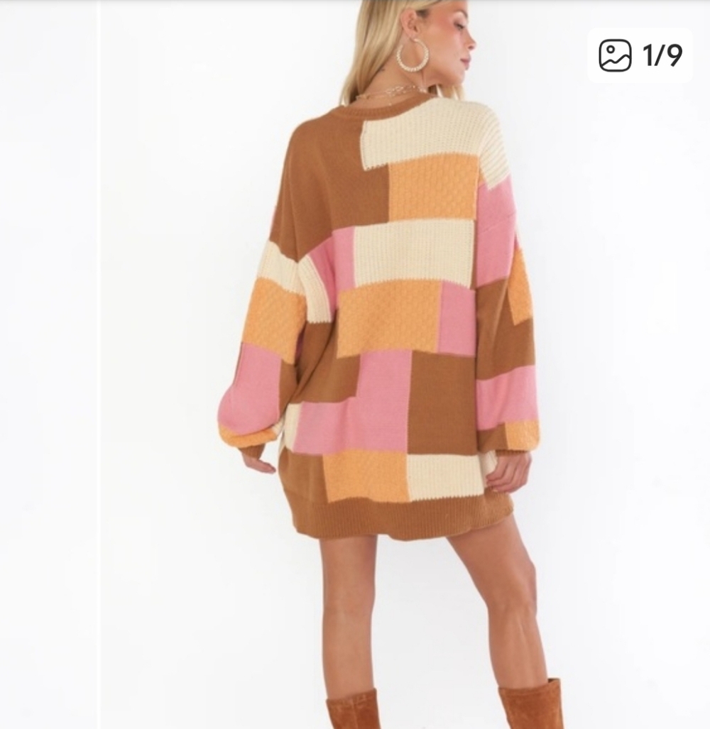 Show Me Your MuMu Enber Tunic Brown and Cream Knit Sweater - Picture 3 of 10